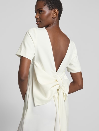 YAS Cocktailjurk met knoopdetail, model 'SALLY' Offwhite - 3