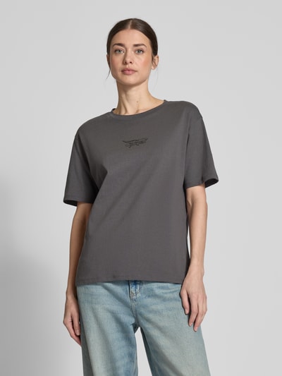 Jake*s Casual T-Shirt mit Motiv-Print Dunkelgrau 4