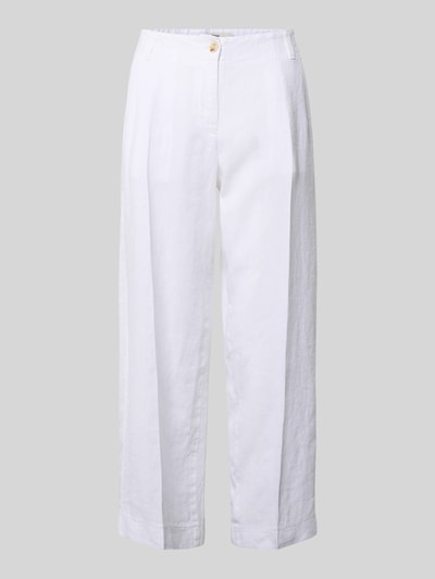 Produktfoto, Straight Fit Leinenhose mit elastischem Bund von Brax, Optik: Unifarben, 7/8-Länge, Bundfalte, Material: reines Leinen
