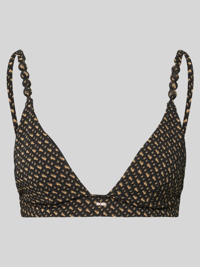 BOSS Bikini-Oberteil mit Label-Detail Modell 'PEARL' Mittelbraun 1