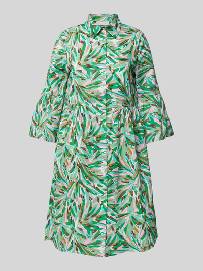 Christian Berg Woman Knielanges Kleid mit Allover-Print Weiss 2