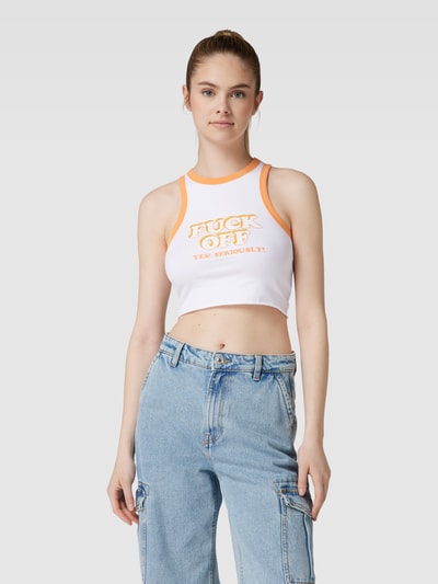 Review Crop Top mit F*** OFF Print Weiss 4