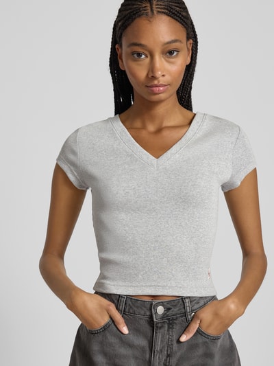 Calvin Klein Jeans T-shirt met labeldetail Lichtgrijs gemêleerd - 3