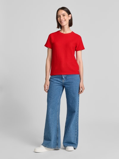 monari T-shirt met structuurmotief Lichtrood - 1