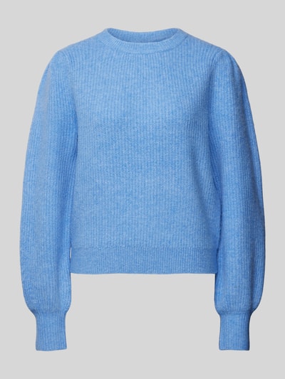 mbyM Gebreide pullover met pofmouwen, model 'Farrell' Lichtblauw - 2