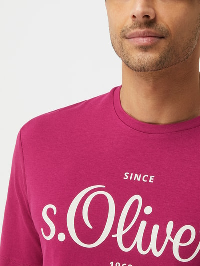 s.Oliver RED LABEL T-Shirt mit Logo Fuchsia 3