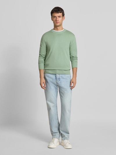 Tom Tailor Denim Regular fit gebreide pullover van katoen Mintgroen - 1