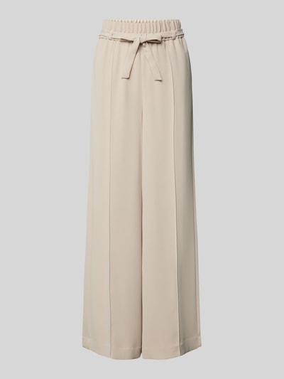 comma Wide Leg Stoffhose mit Bindegürtel Sand 2