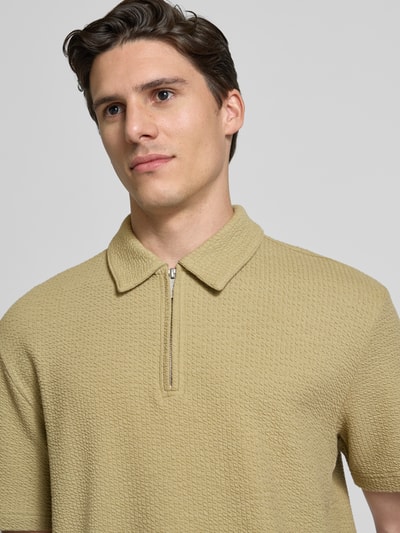 MCNEAL Poloshirt met korte ritssluiting Rietgroen - 3