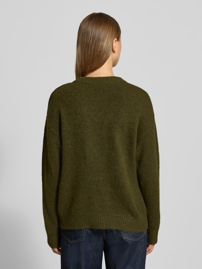 FREE/QUENT Strickpullover mit Rundhalsausschnitt Modell 'Novala' Khaki 5