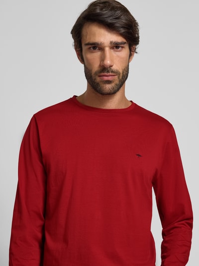 Fynch-Hatton Shirt met lange mouwen en logodetail Donkerrood - 3