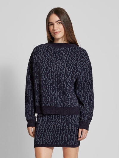 Patrizia Pepe Gebreide pullover met ronde hals, model 'MAGLIA' Antraciet - 4