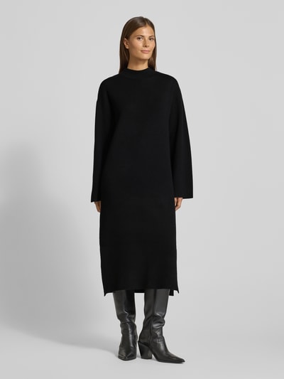 YAS Midikleid mit geripptem Stehkragen Modell 'ELMA' Black 4