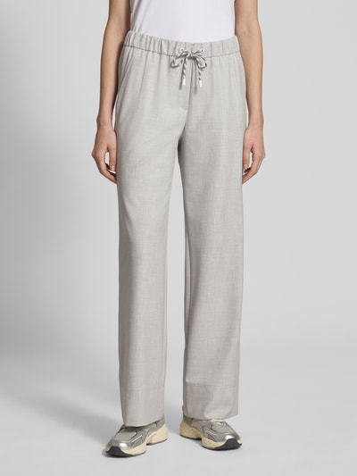 Marc Cain Stoffhose mit elastischem Bund und Tunnelzug Hellgrau Melange 4