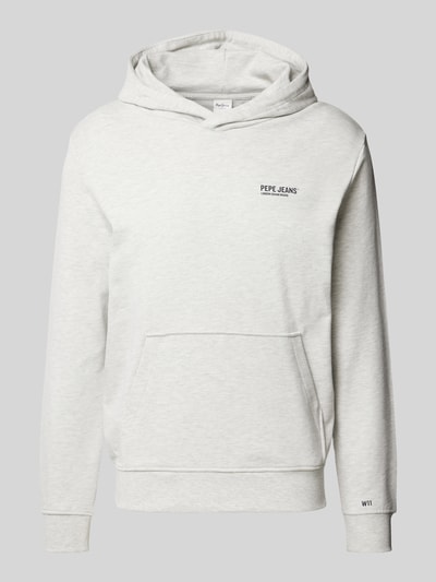 Pepe Jeans Hoodie mit Label-Print Modell 'SAM' Hellgrau 2