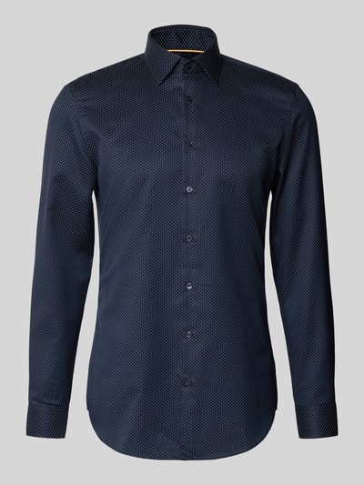 Jake*s Super slim fit zakelijk overhemd van Two Ply met kentkraag Marineblauw - 2