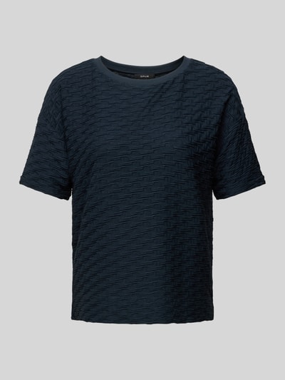 OPUS T-Shirt mit Strukturmuster Modell 'Sellona' Marine 2