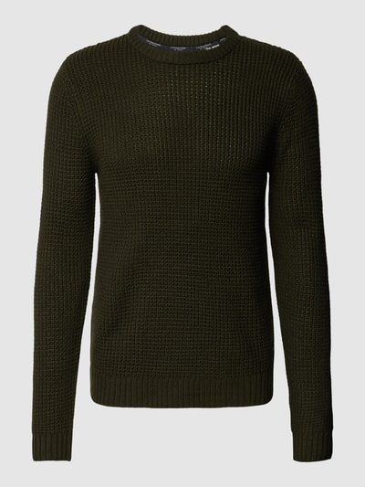 Jack & Jones Strickpullover mit Rundhalsausschnitt Modell 'NICK' Oliv 2