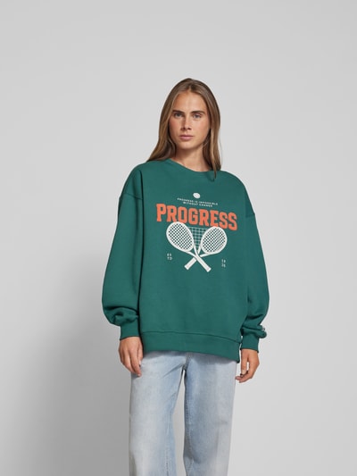 OH APRIL Oversized Sweatshirt mit Motiv-Print Dunkelgruen 4