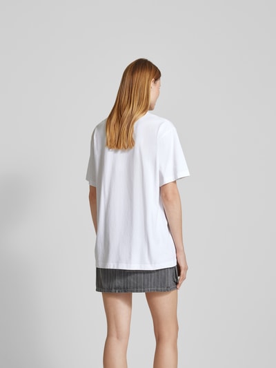 OH APRIL Oversized T-Shirt mit Label-Detail Weiss 5