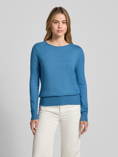 Christian Berg Woman Strickpullover mit U-Boot-Ausschnitt Rauchblau Melange 4