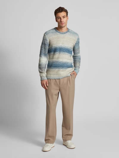 Tom Tailor Regular Fit Strickpullover aus Baumwoll-Mix mit Farbverlauf Rauchblau 1