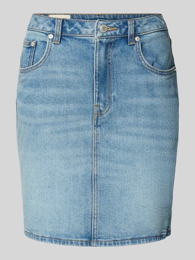Produktfoto, Jeansrock mit Eingrifftaschen von Gant aus Baumwoll-Elasthan-Mix, Gerader-Schnitt, Minirock, blaue Waschung, Gesamtlänge 45 cm