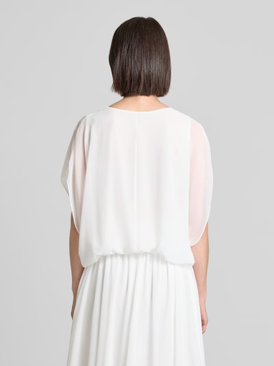 Vera Mont Top bluzkowy o kroju relaxed fit z dekoltem w serek Biały 5