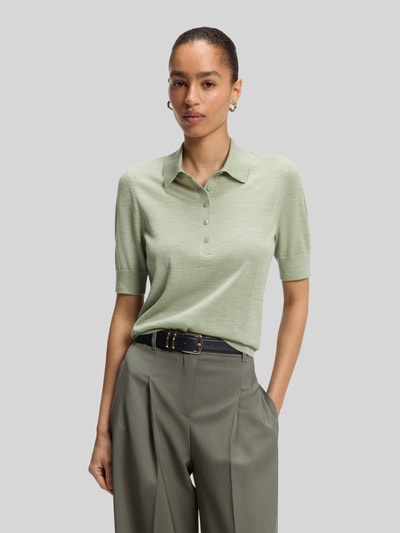 BOSS Regular fit poloshirt van zuivere scheerwol model 'Fidenka' Lindegroen - 4