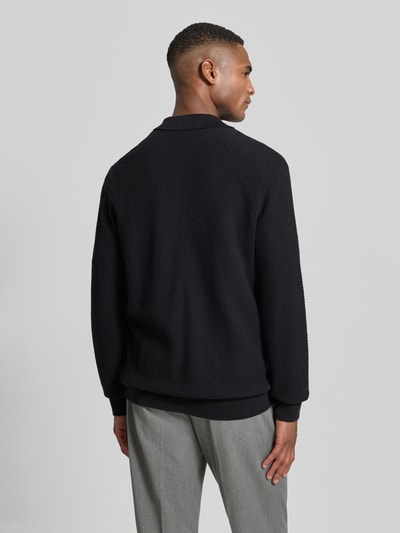 Lindbergh Kurtka z dzianiny z listwą guzikową Czarny 5