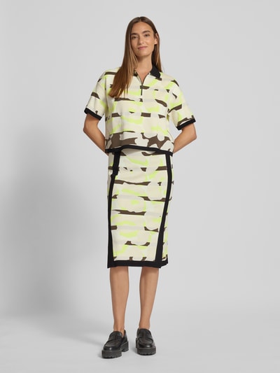 Marc Cain Strickshirt mit Umlegekragen Khaki 1