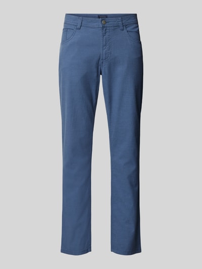 Christian Berg Men Tapered Fit Chino mit Strukturmuster Ocean 2