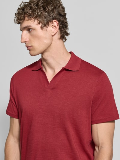 MCNEAL Slim Fit Poloshirt mit V-Ausschnitt Rostrot 3