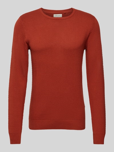 Blend Gebreide pullover met structuurmotief Roestrood - 2