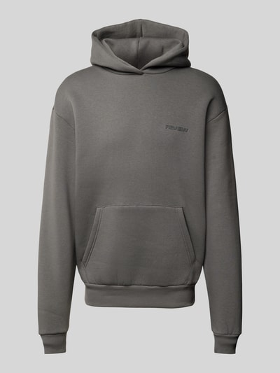 REVIEW Essentials Logo Hoodie Dunkelgrau 2