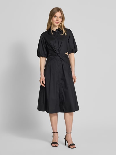 Lauren Ralph Lauren Overhemdjurk met cut-outs, model 'NALDA' Zwart - 4