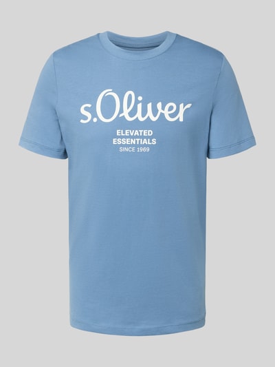s.Oliver RED LABEL Regular Fit T-Shirt aus reiner Baumwolle Rauchblau 2