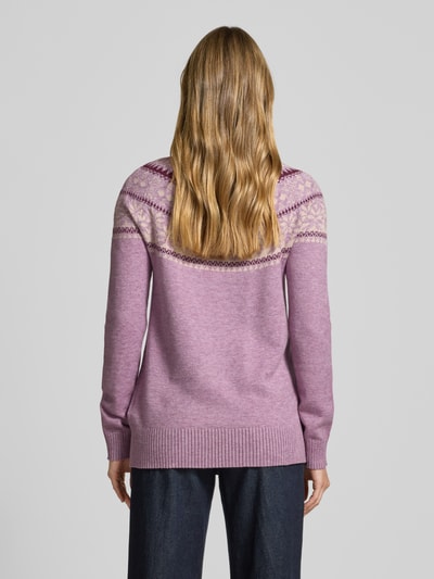 Christian Berg Woman Gebreide pullover met opstaande kraag Lila gemêleerd - 5