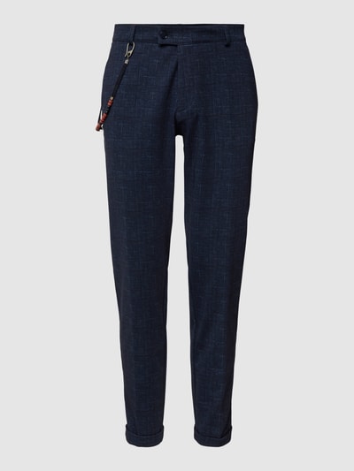 CG - Club of Gents Stoffen broek met structuurmotief, model 'Conn' Donkerblauw - 2