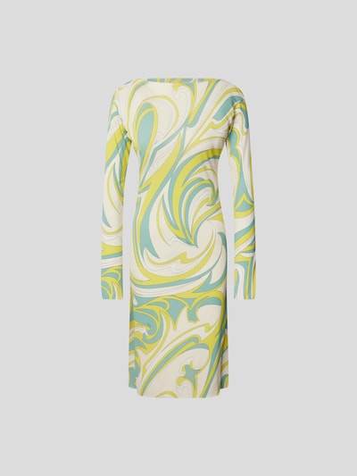 Emilio Pucci Midikleid mit Allover-Muster Hellgrün 2