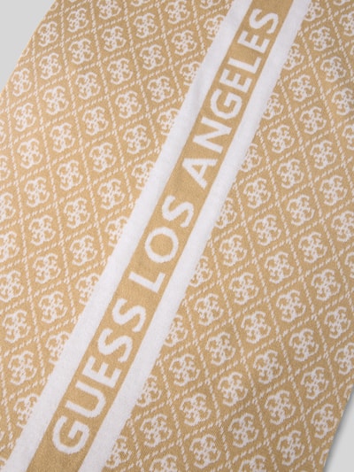 Guess Strickschal mit Label-Stitching Modell 'SEVYN' Beige 2