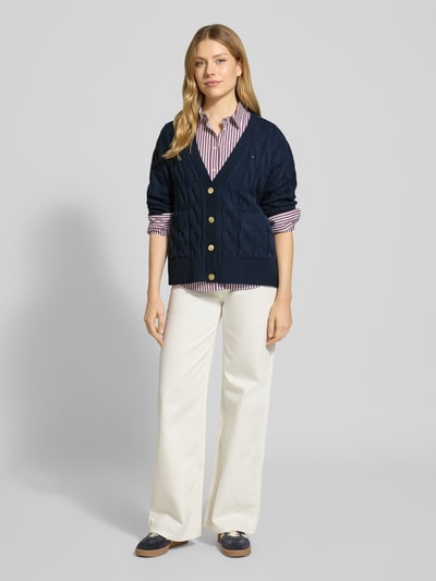 Tommy Hilfiger Kurtka z dzianiny o kroju oversized z czystej wełny Granatowy 1