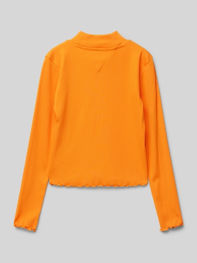 Tommy Hilfiger Teens Shirt met lange mouwen in riblook met opstaande kraag Oranje - 3