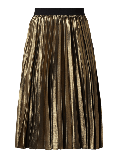 Esprit Collection Midirok in metallic look met plissévouwen Goud gemêleerd - 2