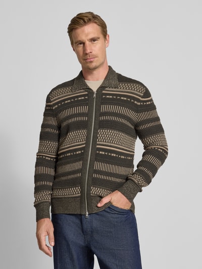 Marc O'Polo Strickjacke aus Baumwoll-Mix Khaki 4