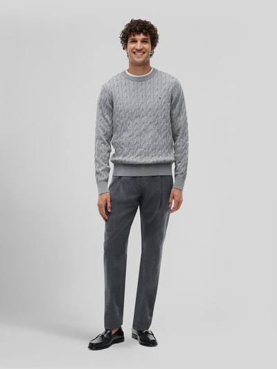 Tommy Hilfiger regular fit pullover van puur katoen Lichtgrijs - 1