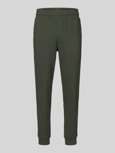 Produktfoto, Regular Fit Sweathose aus Baumwoll-Mix Modell 'Laze Pants CW' von HUGO, Herren Sweathose, dunkelgrün, elastischer Bund, glatte Oberfläche