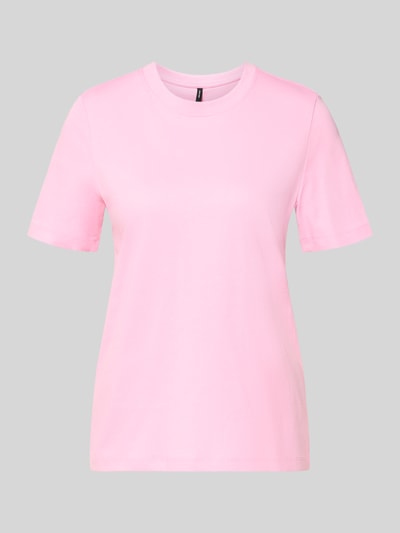 Produktfoto, jasnoróżowy damski t-shirt z krótkim rękawem, gładka bawełna, model 'PAULINA' od VERO MODA