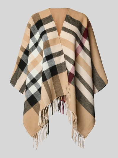 Fraas Schal mit Fransen Modell 'Poncho' Beige Melange 2