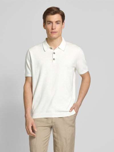 Fynch-Hatton Poloshirt mit kurzer Knopfleiste Offwhite 4